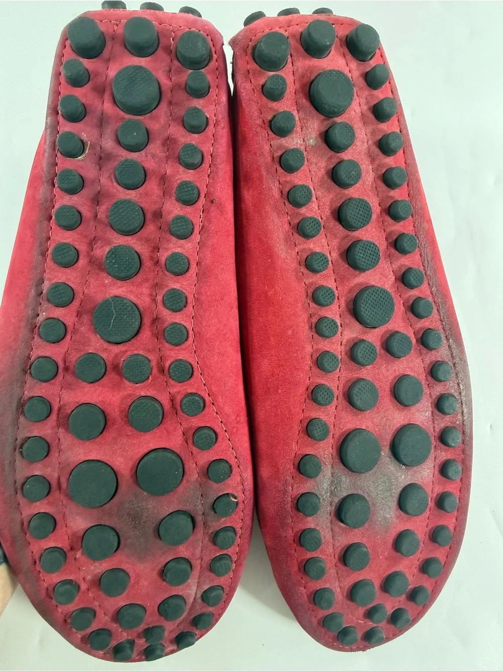 Mercanti Fiorentini Red Suede Moccasin Loafers